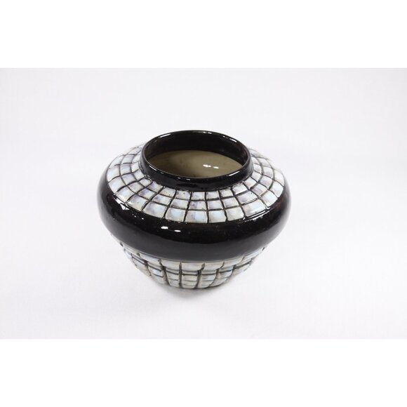 Handmade opalescent painted pottery bowl, full moon home altar offering bowl - Picture 3 of 10